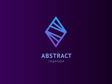 Soyut vetor logo vektör tasarımı. İş, internet iletişim şirketi, dijital ajans, pazarlama için imzalayın. Modern dekoratif geometrik simge.