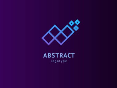 Soyut vetor logo vektör tasarımı. İş, internet iletişim şirketi, dijital ajans, pazarlama için imzalayın. Modern dekoratif geometrik simge.