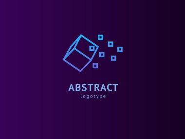 Logo tasarım soyut dijital teknoloji vektör şablonu. Logotürü iş web pazarlama İllüstrasyon tasarımı. Vektör mobil uygulama web simgesi.
