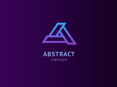 Soyut vetor logo vektör tasarımı. İş, internet iletişim şirketi, dijital ajans, pazarlama için imzalayın. Modern dekoratif geometrik simge.