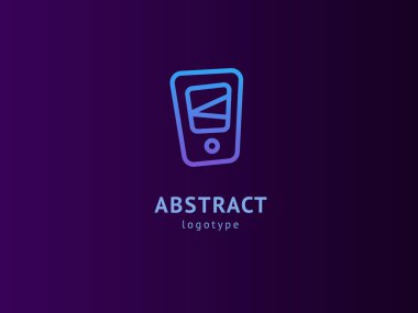 Logotürü iş web pazarlama İllüstrasyon tasarımı. Vektör akıllı telefon web simgesi. Logo tasarım soyut dijital teknoloji vektör şablonu.