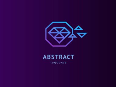 Logo tasarım soyut dijital teknoloji vektör şablonu. Logotürü iş web pazarlama İllüstrasyon tasarımı. Vektör mobil uygulama web simgesi.