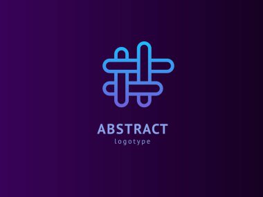 Soyut vetor logo vektör tasarımı. İş, internet iletişim şirketi, dijital ajans, pazarlama için imzalayın. Modern dekoratif geometrik simge.