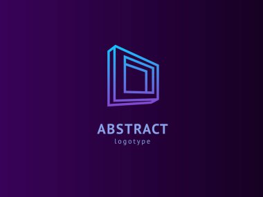 Soyut vetor logo vektör tasarımı. İş, internet iletişim şirketi, dijital ajans, pazarlama için imzalayın. Modern dekoratif geometrik simge.