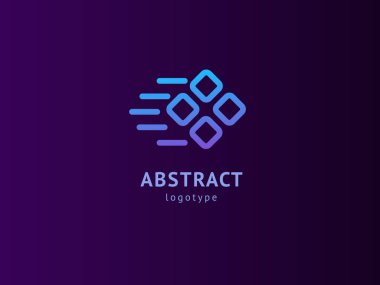 Soyut vetor logo vektör tasarımı. İş, internet iletişim şirketi, dijital ajans, pazarlama için imzalayın. Modern dekoratif geometrik simge.