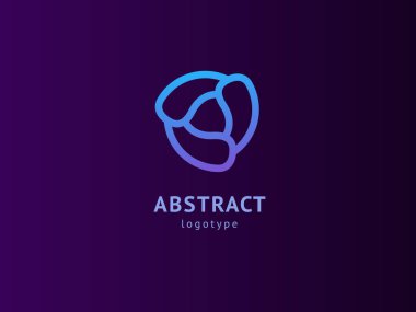 Soyut vetor logo vektör tasarımı. İş, internet iletişim şirketi, dijital ajans, pazarlama için imzalayın. Modern dekoratif geometrik simge.