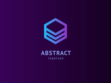 Soyut vetor logo vektör tasarımı. İş, internet iletişim şirketi, dijital ajans, pazarlama için imzalayın. Modern dekoratif geometrik simge.