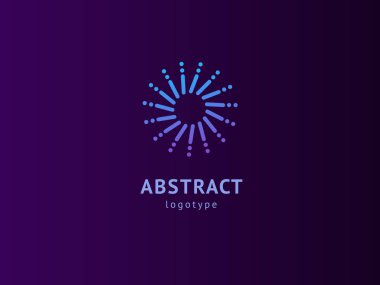 Soyut vetor logo vektör tasarımı. İş, internet iletişim şirketi, dijital ajans, pazarlama için imzalayın. Modern dekoratif geometrik simge.