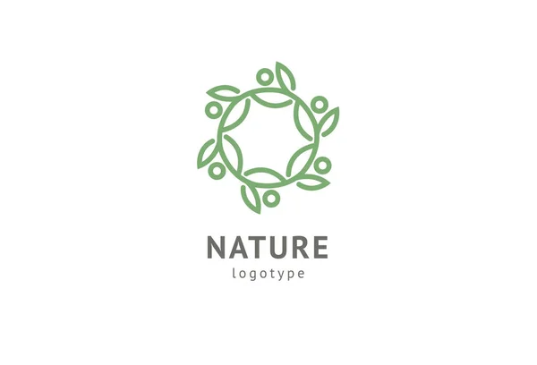 Diseño abstracto del vector icono de logotipo de la naturaleza. Alimentación ecológica saludable, ecología, spa, negocios, dieta, yoga, logotipo del vector del día del medio ambiente. Diseño editable. Fitness icono web . — Vector de stock