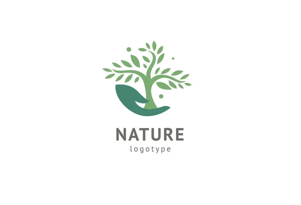 Abstrakt natur logotyp ikon vektor design. Hälsosam ekologisk mat, ekologi, Spa, diet, yoga, miljö dag vektor logotyp. Lyckliga människor med Leaf logotyp. Fitness, sport Web ikon. — Stock vektor