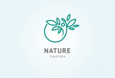 Soyut doğa logosu simgesi vektör tasarımı. Sağlıklı eko gıda, ekoloji, spa, iş, diyet, yoga, Çevre gün vektör logosu. Değiştirilebilir Tasarım. Fitness web simgesi.