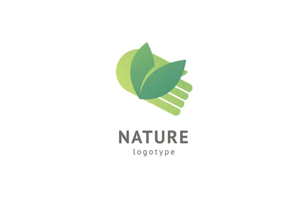 Diseño abstracto del vector icono de logotipo de la naturaleza. Alimentación ecológica saludable, ecología, spa, dieta, yoga, logotipo del vector del día del medio ambiente. Gente feliz con el logotipo de la hoja. Fitness, icono web del deporte . — Archivo Imágenes Vectoriales