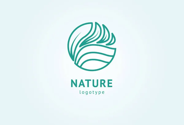 Абстрактний логотип природи векторний дизайн. Здорове екологічне харчування, екологія, спа, бізнес, дієта, йога, векторний логотип дня довкілля. Підходящий дизайн. Піктограма фітнес- Інтернету . — стоковий вектор