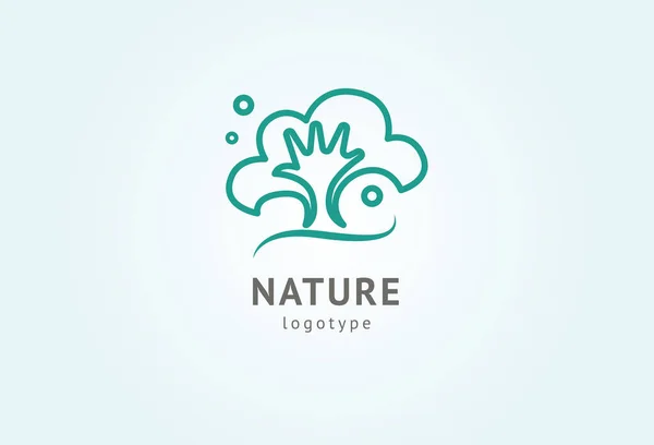 Conception vectorielle abstraite d'icône de logo de nature. Alimentation écologique saine, écologie, spa, régime alimentaire, yoga, logo vectoriel de la Journée de l'environnement. Des gens heureux avec le logo de feuille. Fitness, icône du web sportif . — Image vectorielle