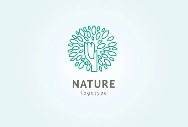 Abstrakte Natur Logo Icon Vektor Design. gesundes Öko-Essen, Ökologie, Wellness, Ernährung, Yoga, Umweltvektorlogo. glückliche Menschen mit Blattlogo. Fitness, Sport Web-Ikone. — Stockvektor