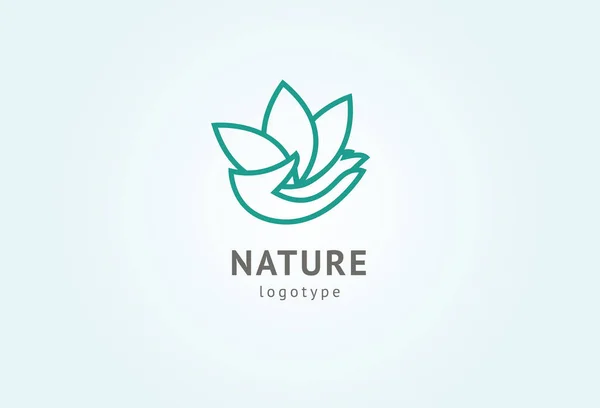 Abstract natuur logo pictogram vector ontwerp. Gezonde Eco eten, ecologie, Spa, dieet, yoga, milieu dag vector logo. Gelukkige mensen met Leaf-logo. Fitness, sport web icon. — Stockvector