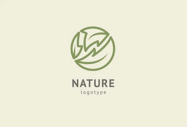 Abstrakt natur logotyp ikon vektor design. Hälsosam ekologisk mat, ekologi, Spa, Business, diet, yoga, miljö dag vektor logotyp. Redigerbar design. Fitness Web ikon. — Stock vektor