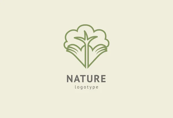 Diseño abstracto del vector icono de logotipo de la naturaleza. Alimentación ecológica saludable, ecología, spa, dieta, yoga, logotipo del vector del día del medio ambiente. Gente feliz con el logotipo de la hoja. Fitness, icono web del deporte . — Archivo Imágenes Vectoriales