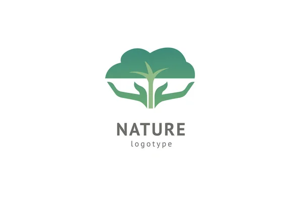 Abstrakt natur logotyp ikon vektor design. Hälsosam ekologisk mat, ekologi, Spa, diet, yoga, miljö dag vektor logotyp. Lyckliga människor med Leaf logotyp. Fitness, sport Web ikon. — Stock vektor