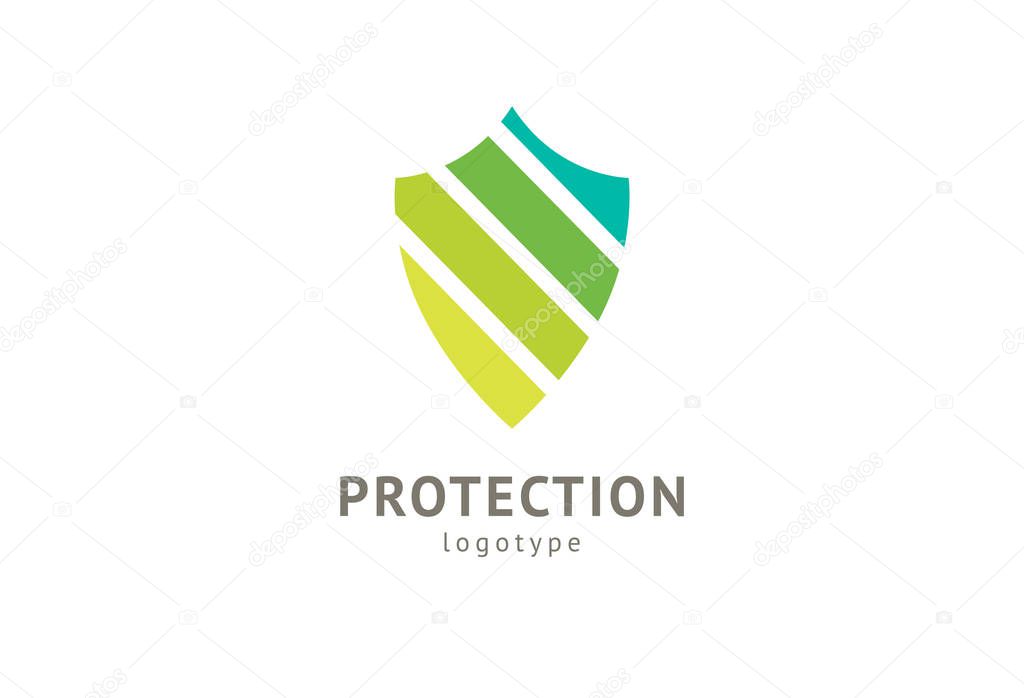 Shield icon. Vector flat style illustration Abstract business security Agency logo template. Logo concept of antivirus, protection, insurance, privacy, guard.