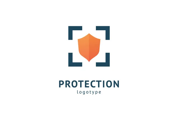 Kalkan simgesi. Vektör düz stil illüstrasyon Soyut iş güvenliği Ajansı logo şablonu. Antivirüs logo kavramı, koruma, sigorta, gizlilik, koruma.