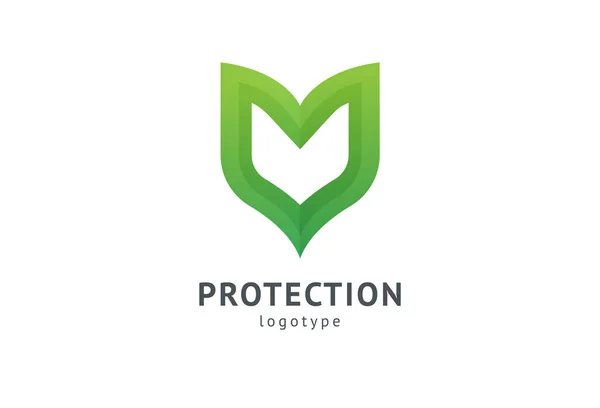 Sköldikonen. Vektor platt stil illustration abstrakt affärssäkerhet byrå logo mall. Logo typ begreppet Antivirus, skydd, försäkring, privatliv, Guard. — Stock vektor