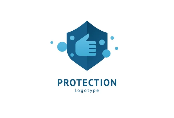 Schild-Symbol. Vektor flachen Stil Illustration abstrakte Business Security Agency Logo-Vorlage. Logo-Konzept von Antivirus, Schutz, Versicherung, Privatsphäre, Wache. — Stockvektor