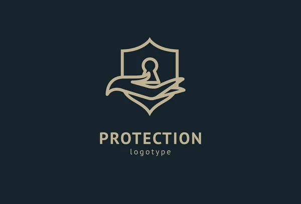 Shield icon. Vector flat style illustration Abstract business security Agency logo template. Logo concept of antivirus, protection, insurance, privacy, guard. — Stock Vector