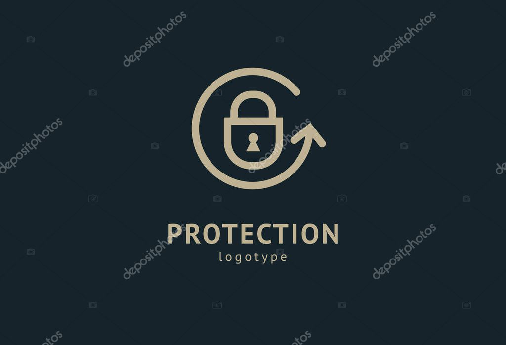 Shield icon. Vector flat style illustration Abstract business security Agency logo template. Logo concept of antivirus, protection, insurance, privacy, guard