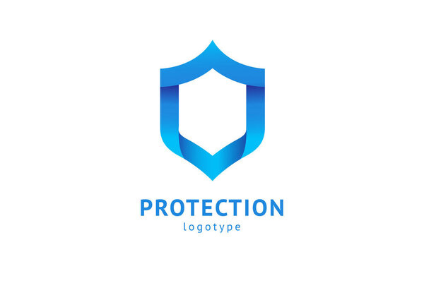 Shield icon. Vector flat style illustration Abstract business security Agency logo template. Logo concept of antivirus, protection, insurance, privacy, guard.