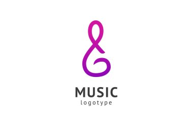 Vektör illüstrasyon, Grafik Tasarım tiz clef logotype. Soyut müzik simgesi vektör tasarımı. Ses kayıt stüdyosu, gece partisi. Müzik Okulu, disko, vokal kursu, besteci, şarkıcı vektör logosu.