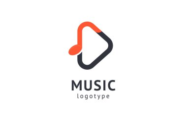 Vektör illüstrasyonu, Grafik Tasarım Not web logosu. Soyut müzik logosu vektör tasarımı. Ses kayıt stüdyosu, gece partisi. Müzik okulu, disko, vokal kursu, besteci, şarkıcı vektör logosu.