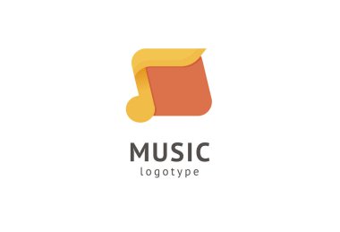 Vektör illüstrasyonu, Grafik Tasarım Not web logosu. Soyut müzik logosu vektör tasarımı. Ses kayıt stüdyosu, gece partisi. Müzik okulu, disko, vokal kursu, besteci, şarkıcı vektör logosu.