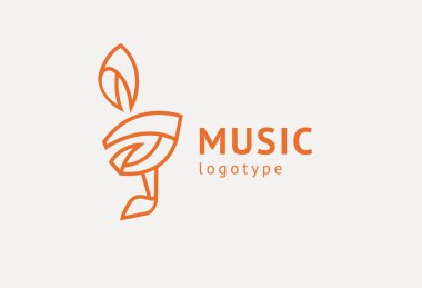 Vektör illüstrasyon, Grafik Tasarım tiz clef logotype. Soyut müzik simgesi vektör tasarımı. Ses kayıt stüdyosu, gece partisi. Müzik Okulu, disko, vokal kursu, besteci, şarkıcı vektör logosu.
