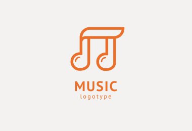 Vektör illüstrasyonu, Grafik Tasarım Not web logosu. Soyut müzik logosu vektör tasarımı. Ses kayıt stüdyosu, gece partisi. Müzik okulu, disko, vokal kursu, besteci, şarkıcı vektör logosu.