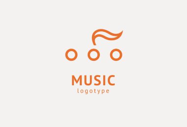 Vektör illüstrasyonu, Grafik Tasarım Not web logosu. Soyut müzik logosu vektör tasarımı. Ses kayıt stüdyosu, gece partisi. Müzik okulu, disko, vokal kursu, besteci, şarkıcı vektör logosu.