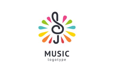 Vektör illüstrasyon, Grafik Tasarım tiz clef logotype. Soyut müzik simgesi vektör tasarımı. Ses kayıt stüdyosu, gece partisi. Müzik Okulu, disko, vokal kursu, besteci, şarkıcı vektör logosu.