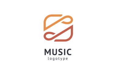 Vektör illüstrasyonu, Grafik Tasarım Not web logosu. Soyut müzik logosu vektör tasarımı. Ses kayıt stüdyosu, gece partisi. Müzik okulu, disko, vokal kursu, besteci, şarkıcı vektör logosu.