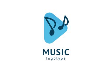 Vektör illüstrasyonu, Grafik Tasarım Not web logosu. Soyut müzik logosu vektör tasarımı. Ses kayıt stüdyosu, gece partisi. Müzik okulu, disko, vokal kursu, besteci, şarkıcı vektör logosu.