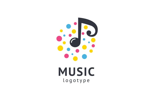 Illustrazione vettoriale, grafica Nota logotipo web. Logo musicale astratto icona vettoriale design. Studio di registrazione audio, festa notturna. Scuola di Musica, discoteca, corso vocale, compositore, logo vettoriale cantante. — Vettoriale Stock