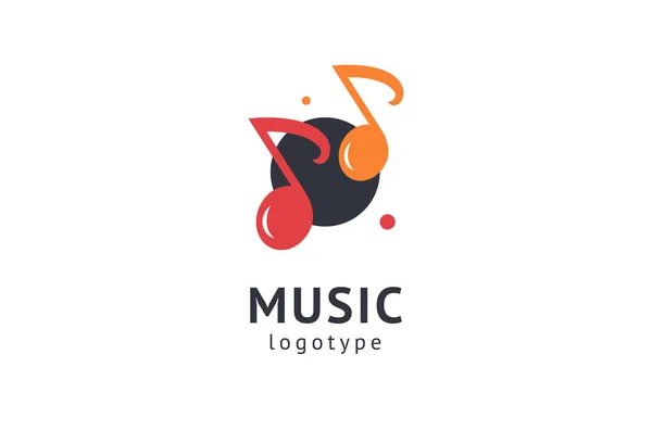 Ilustração vetorial, logótipo web da Nota de Design Gráfico. Abstrato logotipo da música design vetor ícone. Estúdio de gravação de som, festa noturna. Escola de Música, discoteca, curso vocal, compositor, logotipo do vetor cantor. — Vetor de Stock