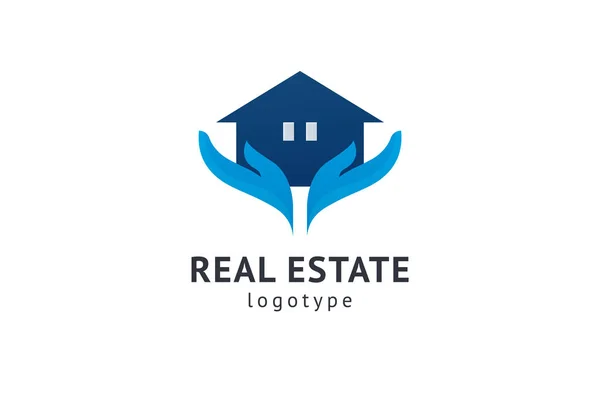 Abstract real estate agent logo icon vector design. Rent, sale of real estate vector logo, House cleaning, home security, real estate auction. Vector building logo concept. — Stock Vector