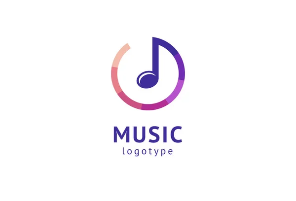 Vektör illüstrasyonu, Grafik Tasarım Not web logosu. Soyut müzik logosu vektör tasarımı. Ses kayıt stüdyosu, gece partisi. Müzik okulu, disko, vokal kursu, besteci, şarkıcı vektör logosu.