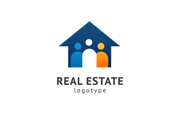 Abstract real estate agent logo icon vector design. Rent, sale of real estate vector logo, House cleaning, home security, real estate auction. Vector building logo concept. — Stock Vector