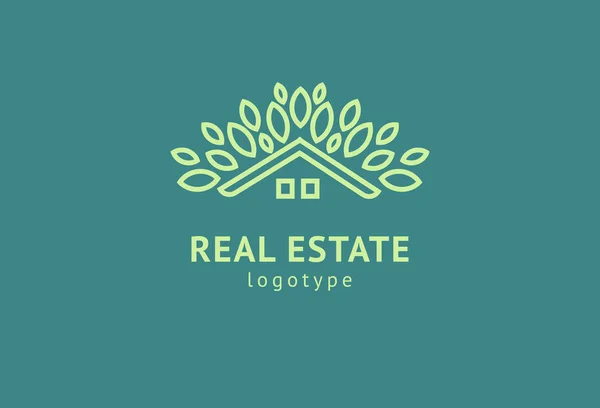 Abstract real estate agent logo icon vector design. Rent, sale of real estate vector logo, House cleaning, home security, real estate auction, grass cutting. Vector building logo concept.