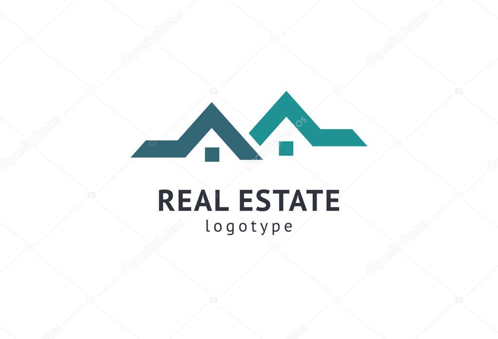 Abstract real estate agent logo icon vector design. Rent, sale of real estate vector logo, House cleaning, home security, real estate auction. Vector building logo concept