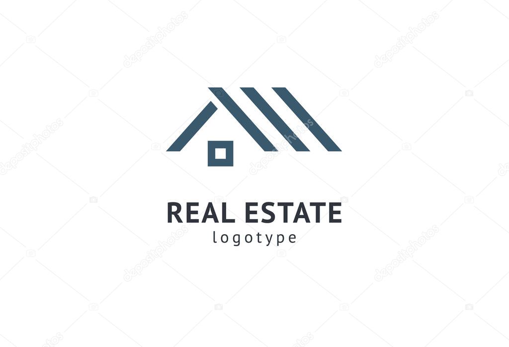 Abstract real estate agent logo icon vector design. Rent, sale of real estate vector logo, House cleaning, home security, real estate auction. Vector building logo concept.