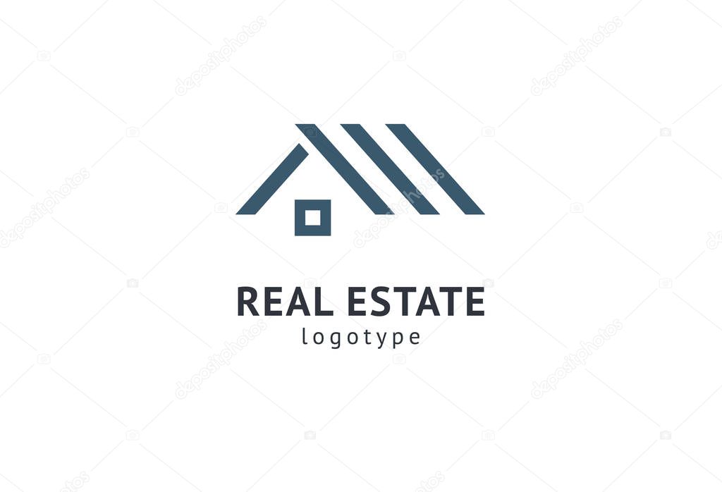 Abstract real estate agent logo icon vector design. Rent, sale of real estate vector logo, House cleaning, home security, real estate auction. Vector building logo concept