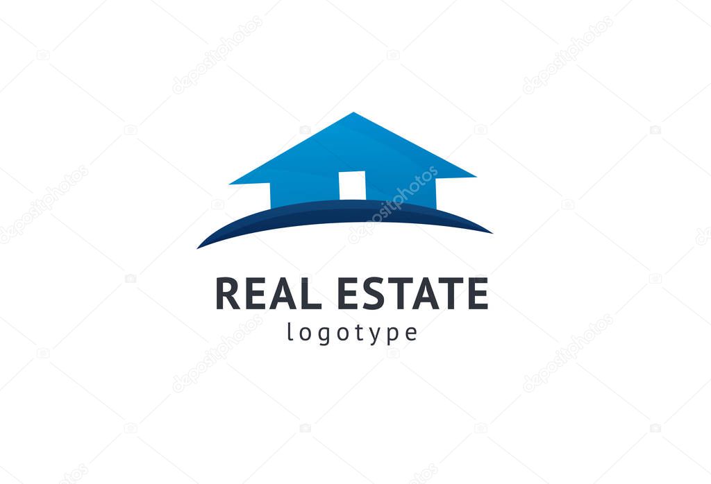Abstract real estate agent logo icon vector design. Rent, sale of real estate vector logo, House cleaning, home security, real estate auction. Vector building logo concept