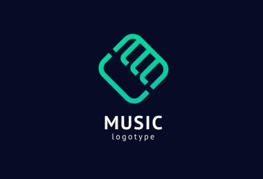 Vektör illüstrasyon, Grafik Tasarım tiz clef logotype. Soyut müzik simgesi vektör tasarımı. Ses kayıt stüdyosu, gece partisi. Müzik Okulu, disko, vokal kursu, besteci, şarkıcı vektör logosu.